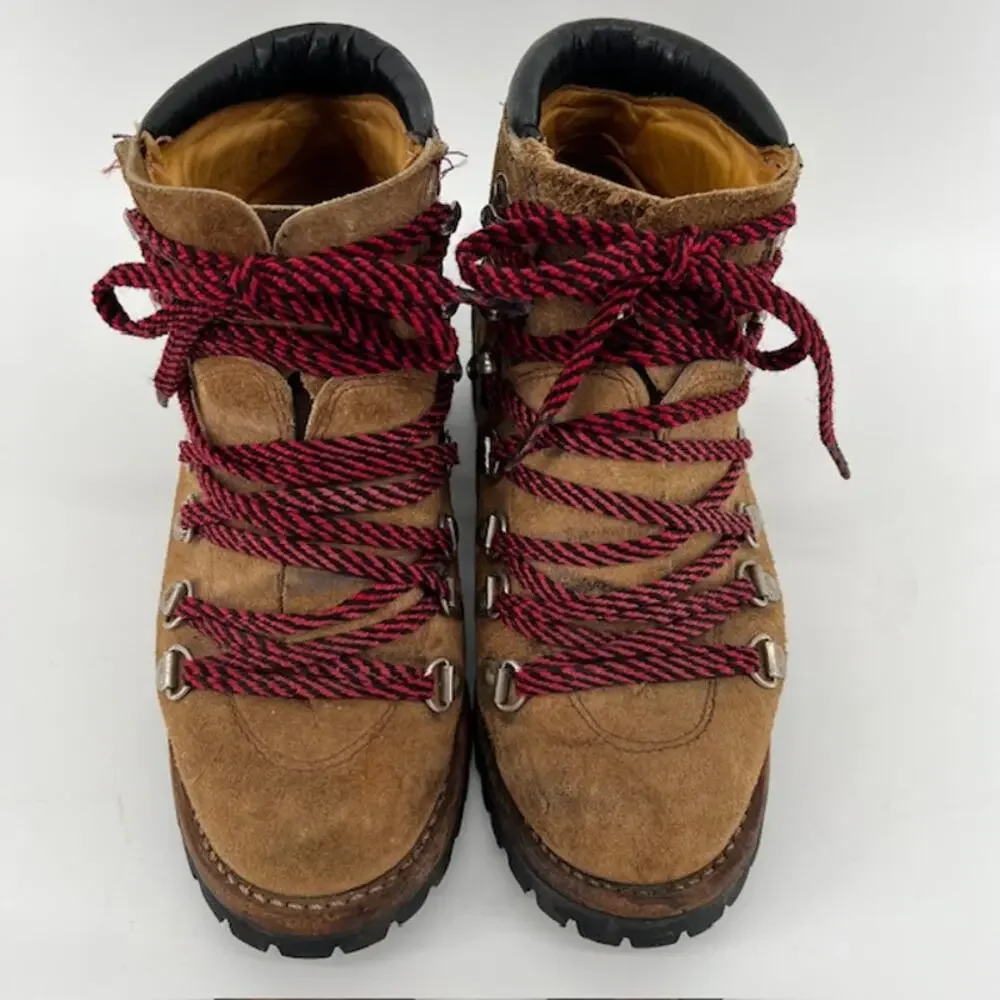 VTG Herman Survivors Suede Mountaineering Boots Size 7M Rugged Outdoor Vibram